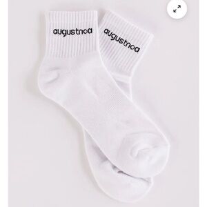 AUGUSTNOA BNWT Crew Socks in White, Black One Size